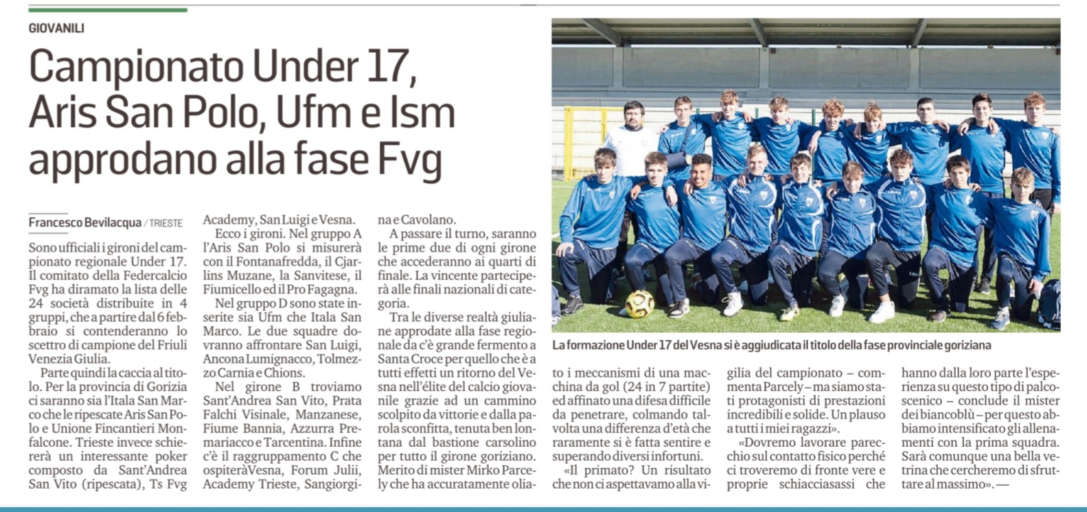Anche gli U17 approdano alla fase regionale