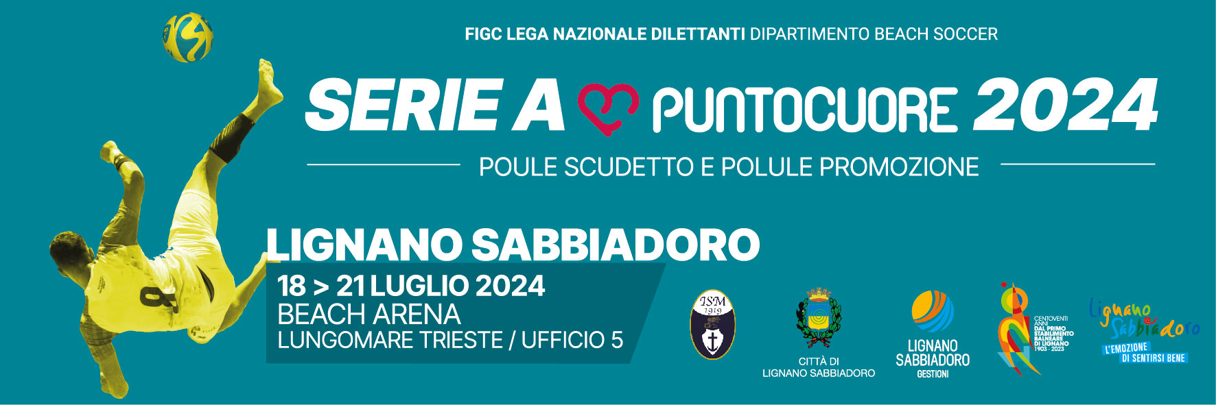 I.S.M. organizzatrice a Lignano Sabbiadoro della tappa per il Campionato Italiano di Serie “A” Puntocuore 2024 di Beach Soccer FIGC-LND
