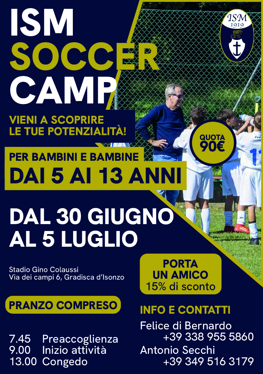 Iscrizioni aperte al ISM Soccer CAMP 2025