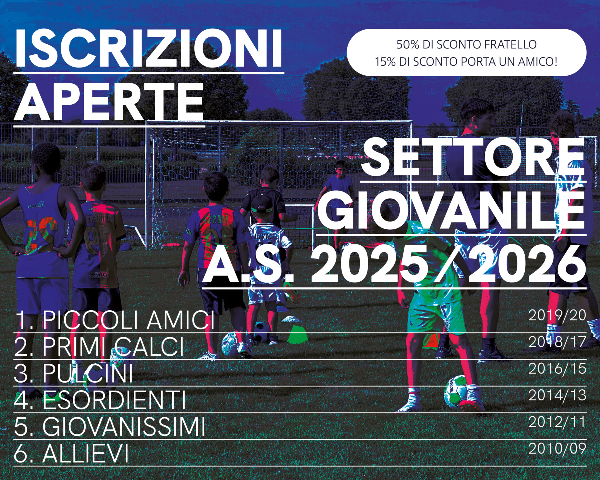 ISCRIZIONI APERTE PER IL SETTORE GIOVANILE!